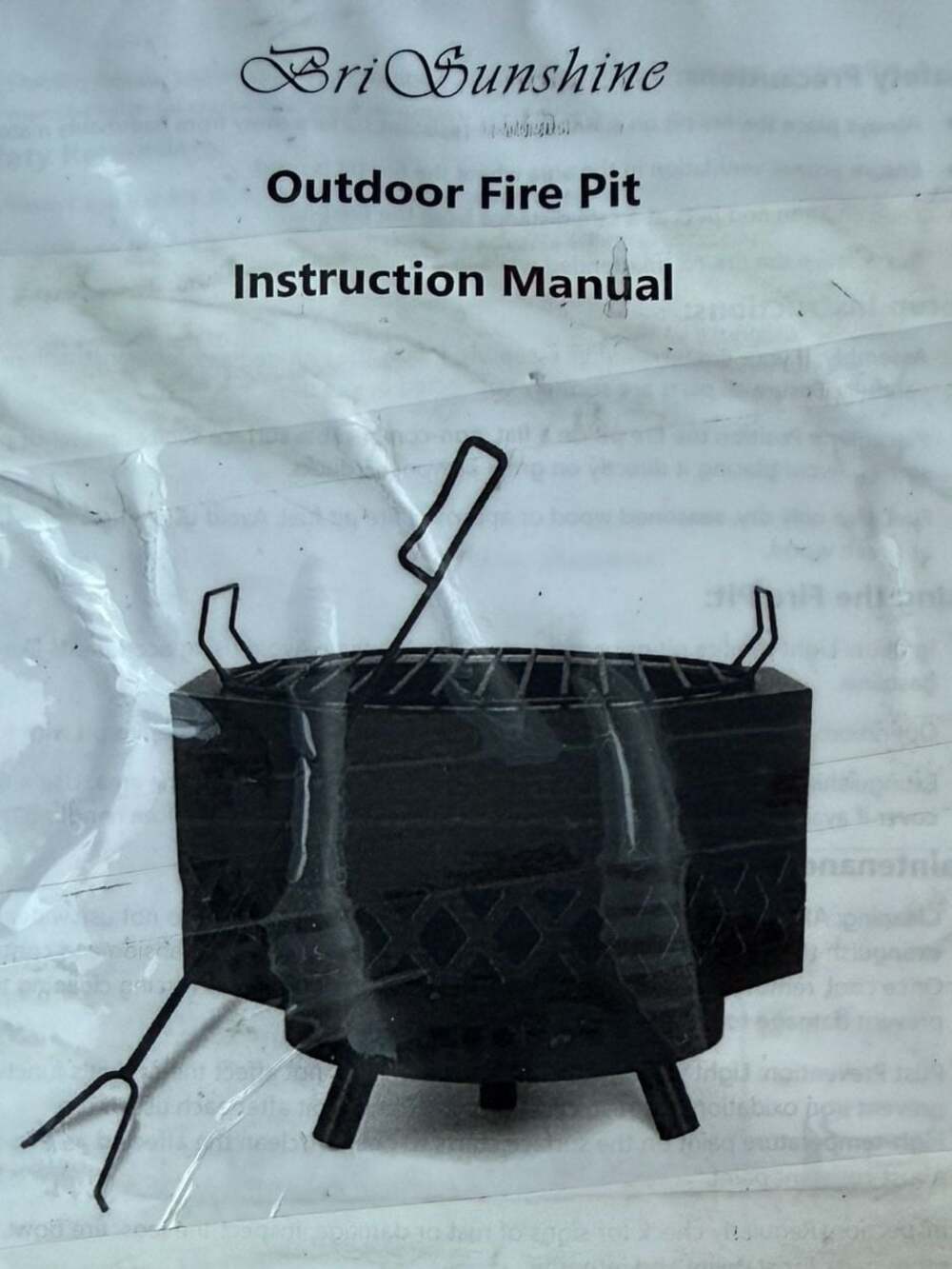 BriSunshine Portable Outdoor Fire Pit and BBQ Grill